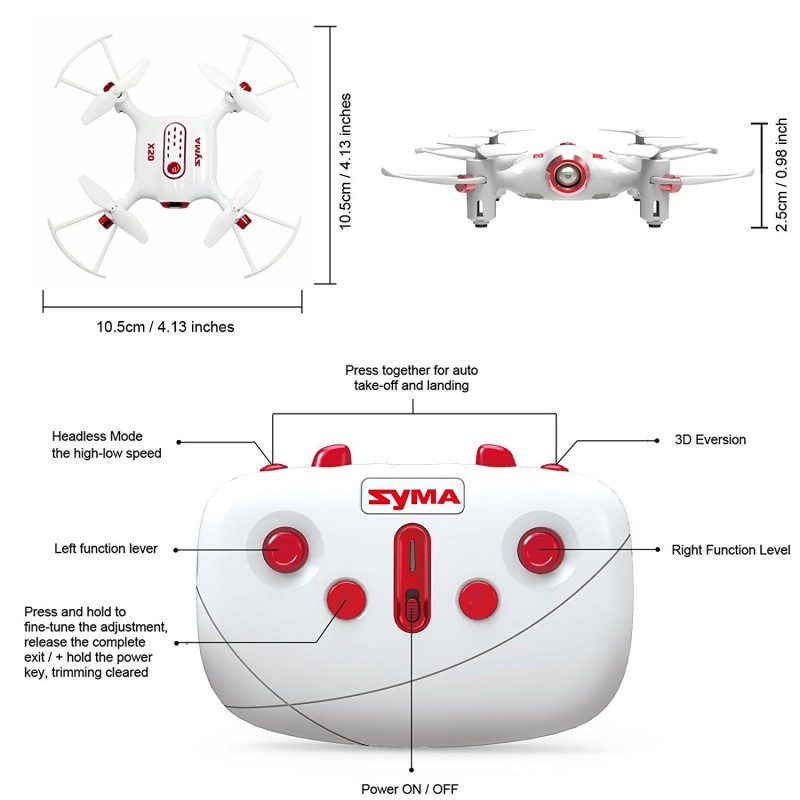 Cheerwing Syma X20 Mini Drone for Kids and Beginners RC Nano Quadcopter with Auto Hovering 3D Flip 