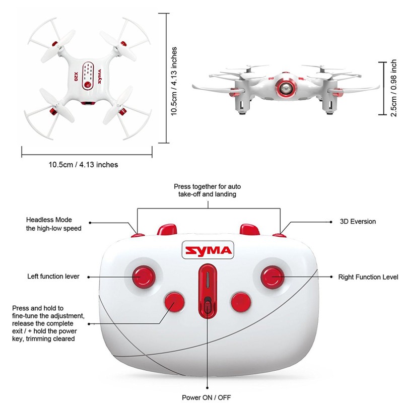 kondom Udvej midlertidig Cheerwing Syma X20 Pocket Drone 2.4Ghz Remote Control Mini RC Quadcopter  with Altitude Hold and One Key Take-offDrones