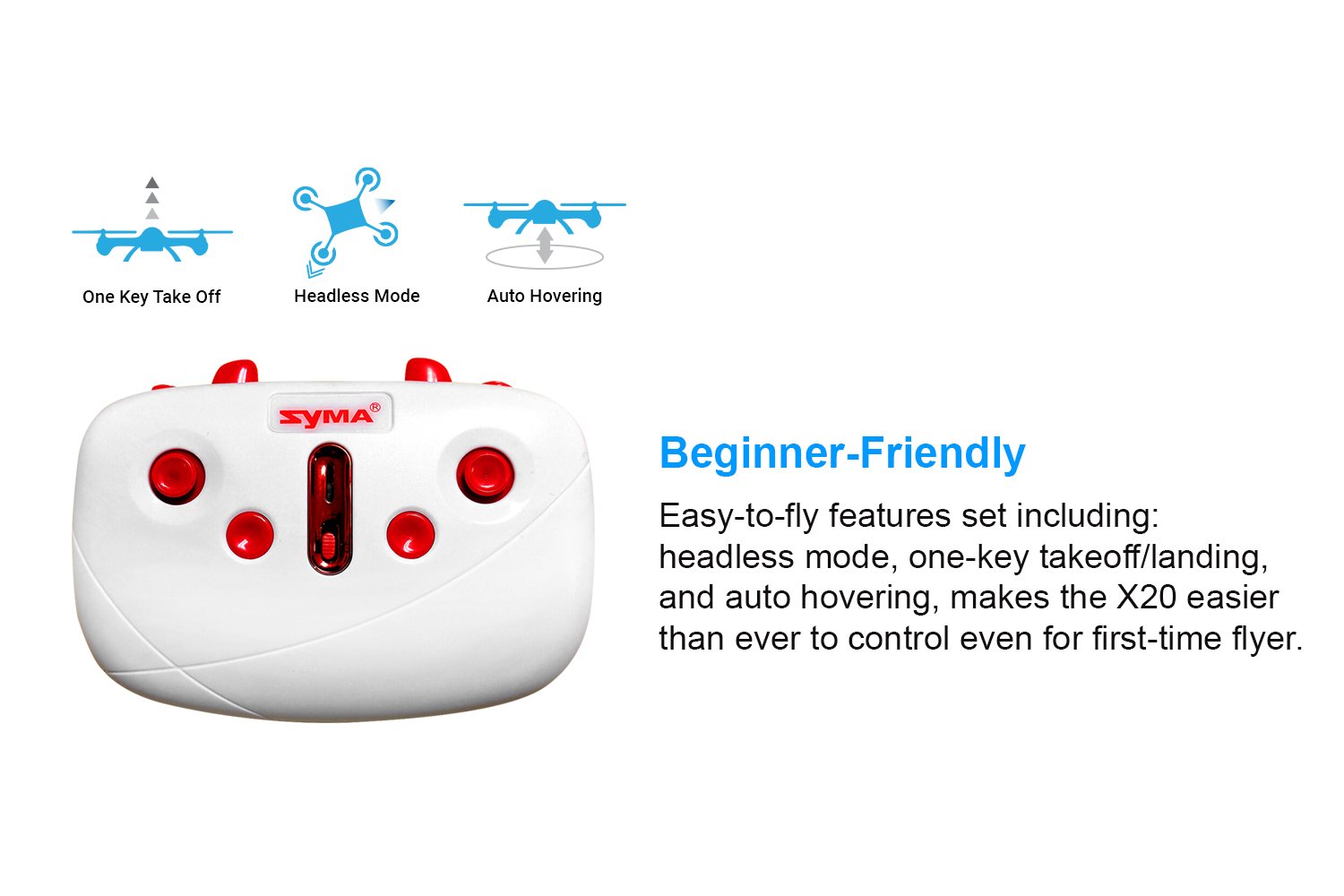 Cheerwing Syma Pocket Drone Remote Control Mini RC Quadcopter with Altitude Hold and One Key Take-offDrones